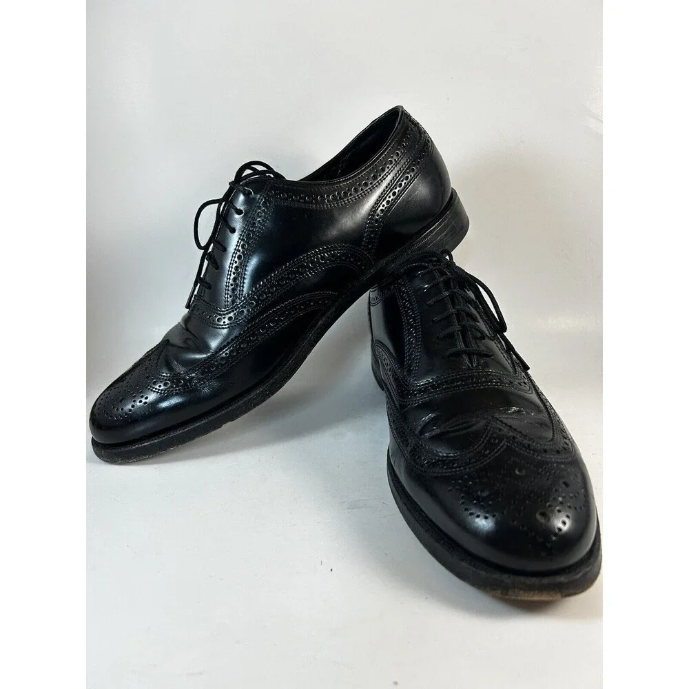 Florsheim Oxford Dress Shoes Mens Size 8D Black Lexington Wingtip Brogue 20381